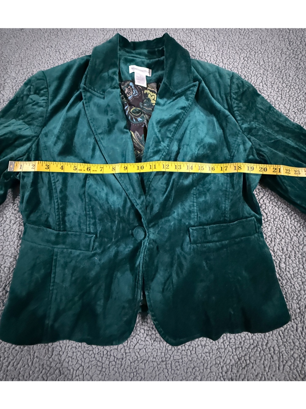 Worthington Emerald Green Velvet Blazer - Picture 2 of 5